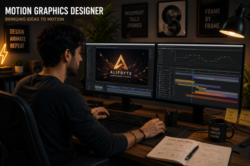 Motion graphics and specialised design careers after a graphic design course