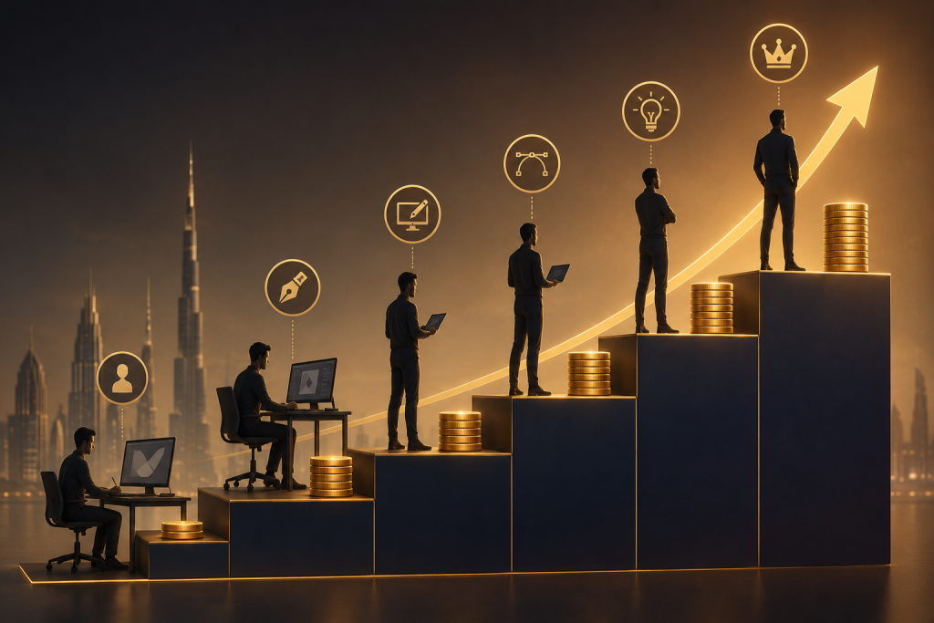 Graphic design career salaries and growth in the UAE from junior to creative director