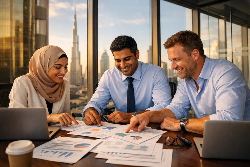 Multinational finance team of ACCA professionals working in UAE
