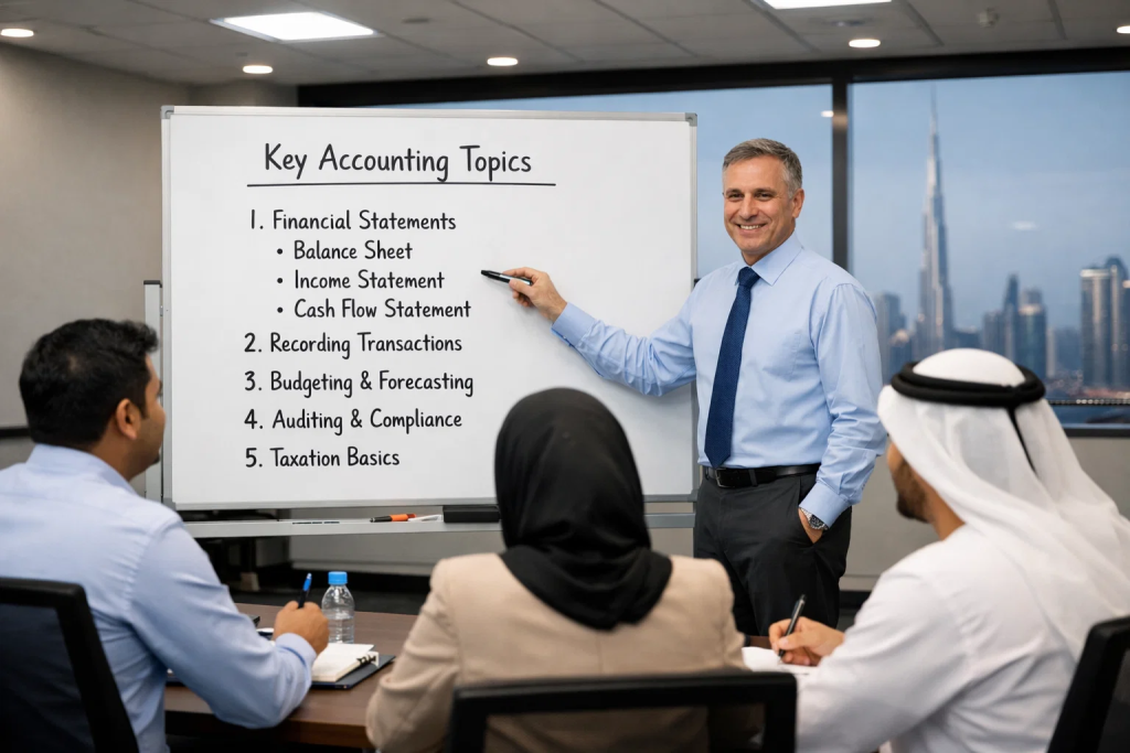  accounting trainer teaching valuable accounting skills to beginners in UAE