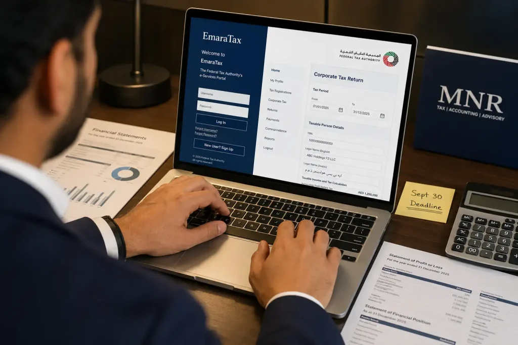 UAE corporate tax return filing