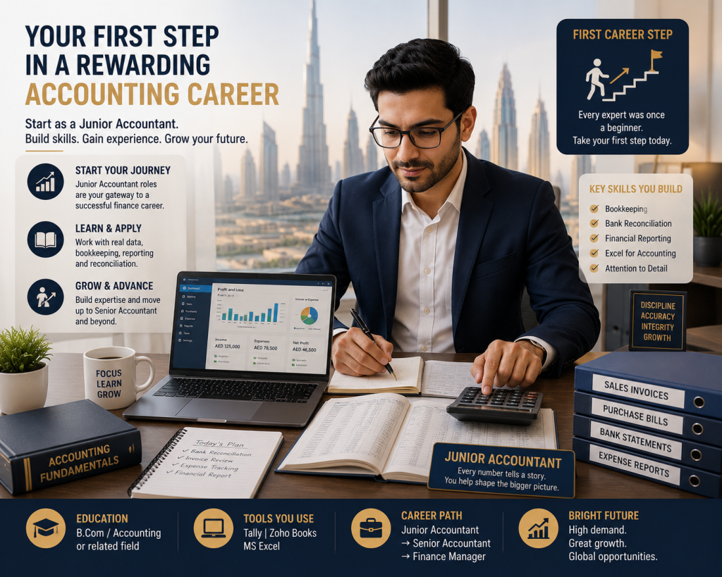 Entry-level accountant salary in Dubai for junior and assistant roles