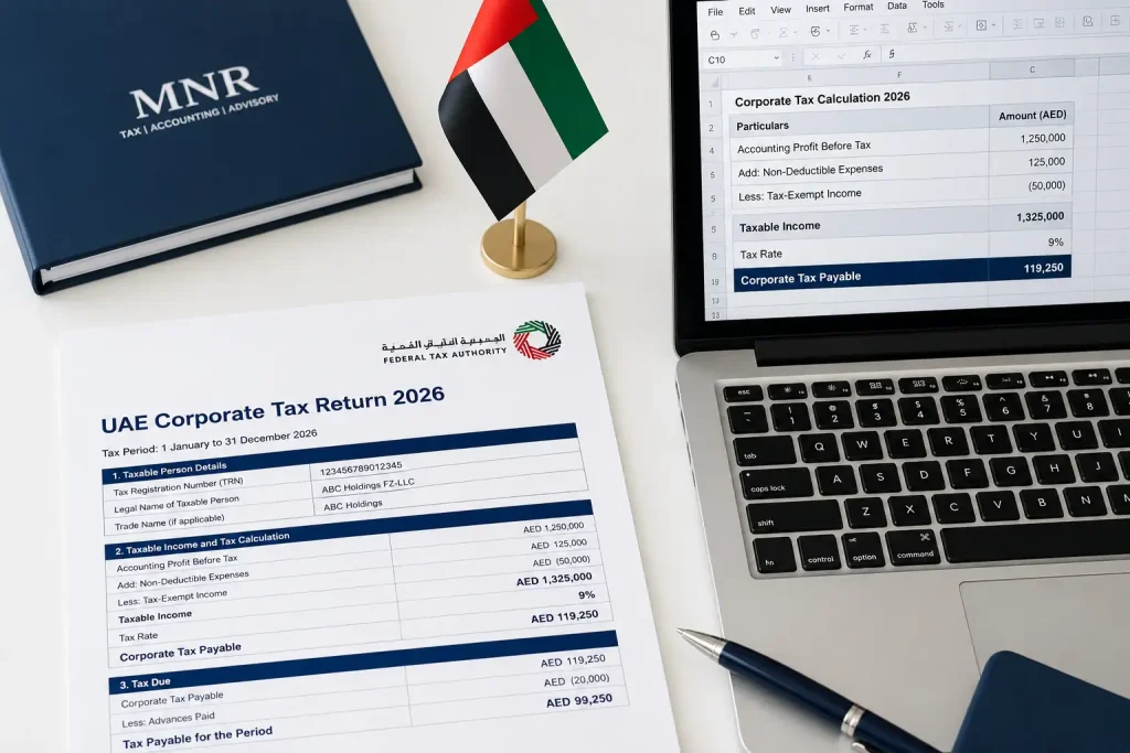 UAE corporate tax return filing